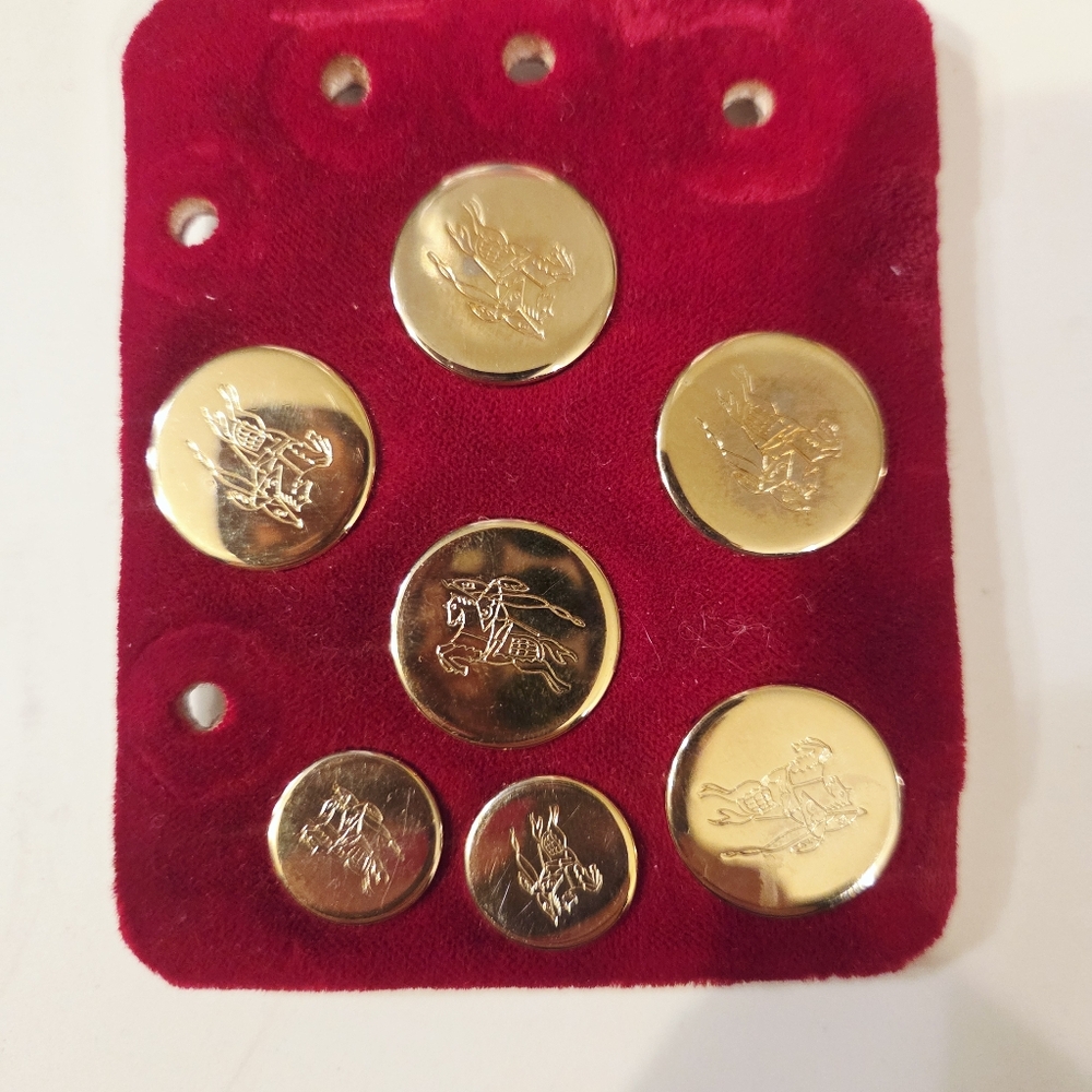 Vintage Burberry Prorsum Knight Replacement Buttons Set Blazer Jacket Gold Tone